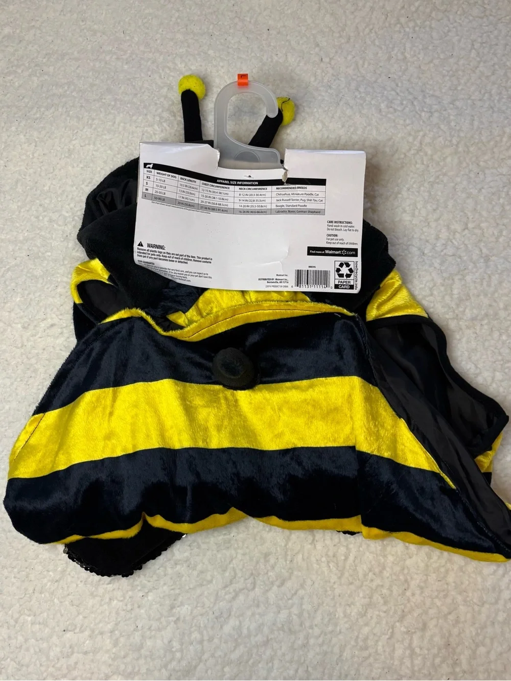 Vibrant Life Halloween Bumblebee Fleece Sequins Dog Costume